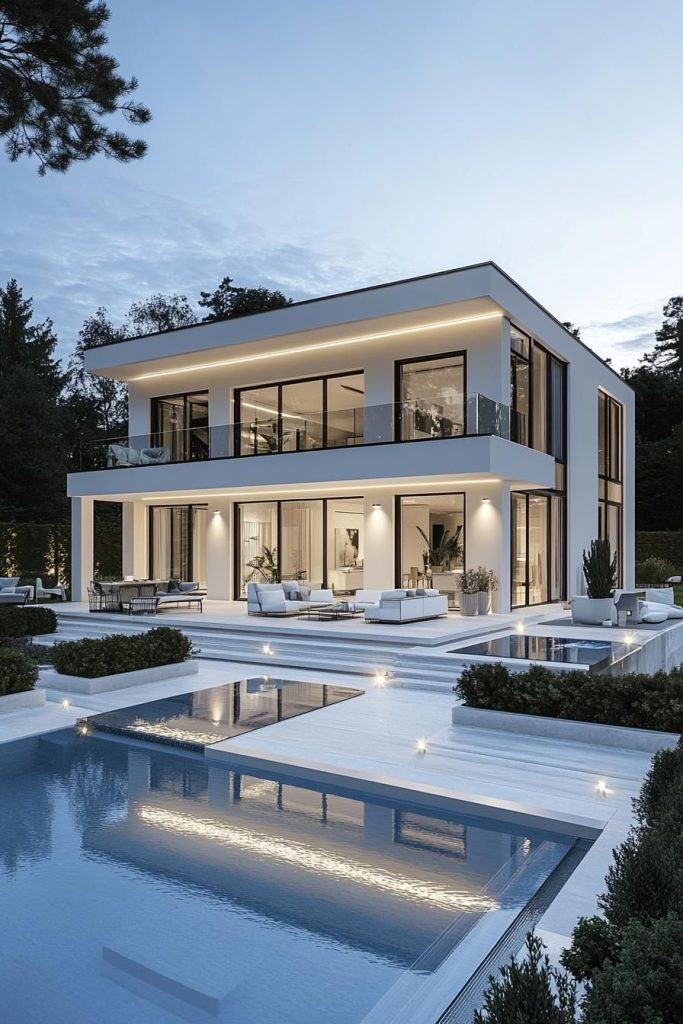 desain villa minimalis 2 lantai