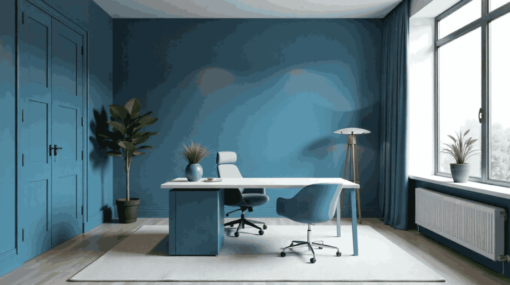 Cat warna kantor dusty blue