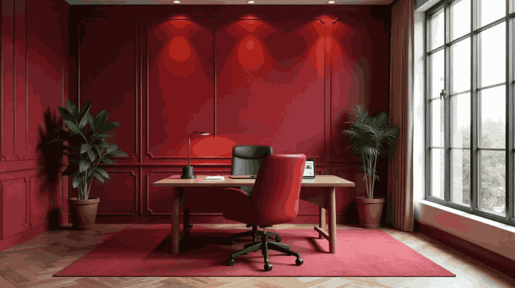 Cat kantor warna maroon