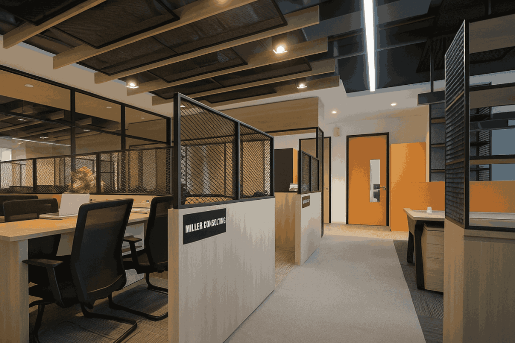 tata ruang kantor bersekat