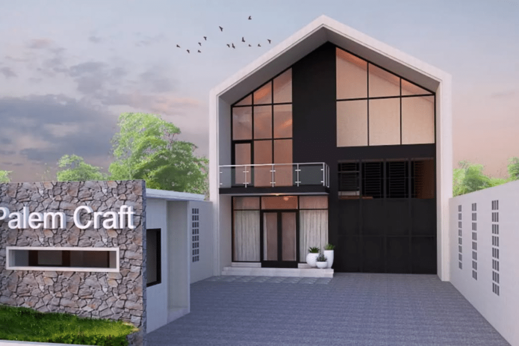 Kantor 2 lantai dengan konsep industrial