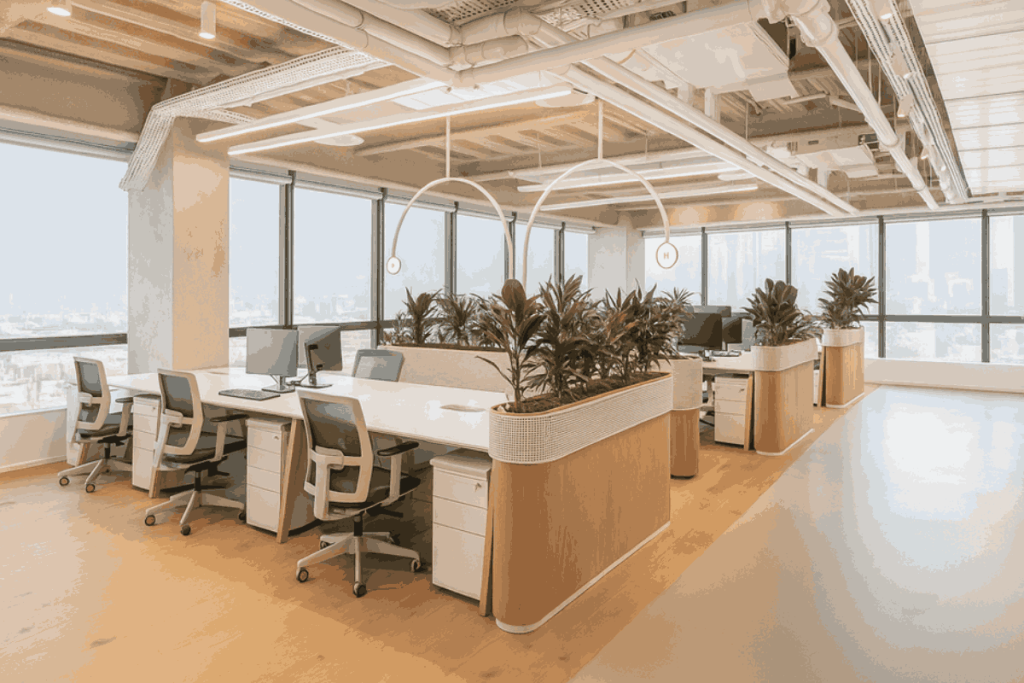 konsep desain interior kantor industrial