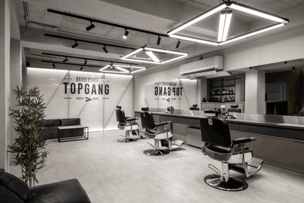 desain barbershop industrial